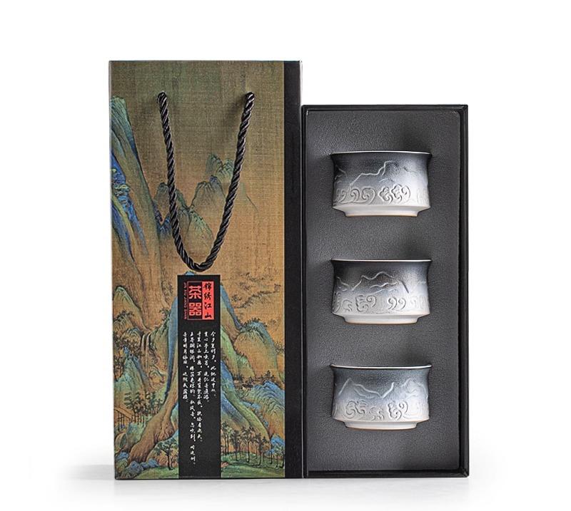 

Shanhaiguan teacup light luxury high-end gift box boutique high-end home kung fu office personal tea cup 200ml