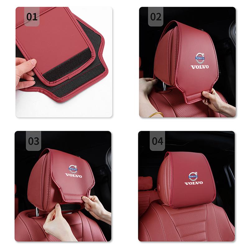 2Pcs Car Seat Headrest Cover Anti-Dirty Elastic Protective Dust Cover For Volvo XC60 XC40 XC90 V60 C30 190h XC V70 V40 SC60 S60