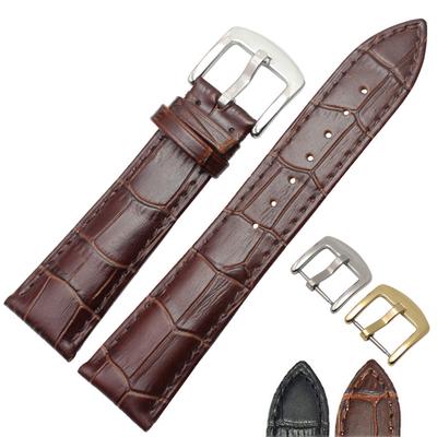 Watchband Watchbands Men Black Brown Genuine Leather Soft Watch Strap Band Silver Gold Metal Pin Buckle Accessories 19mm 20mm 21mm 22mm