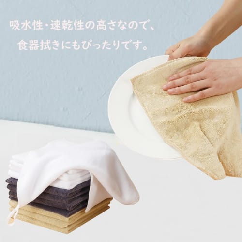 HOOMCOOM Kitchen Towels, Kitchen Cloths, and Dishcloths with Loops, Set of 6, Microfiber, Thick Fabric, Absorbent, Quick-Drying, Odor-Resistant, Hygie