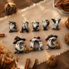 Holiday Scenery for Cafes Hotels Halloween Letter Ornament, Spooky Hanging Wooden Alphabet Letters Pendant with Ghost Creative Photo Prop Wall