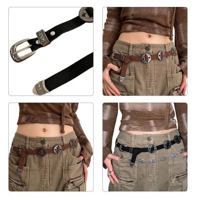 Bohemian Waist Belt for Pants Skirt Pin Buckle Waistband Vintage Carved Buckle Belt for Jeans Pants Waist Accessories
