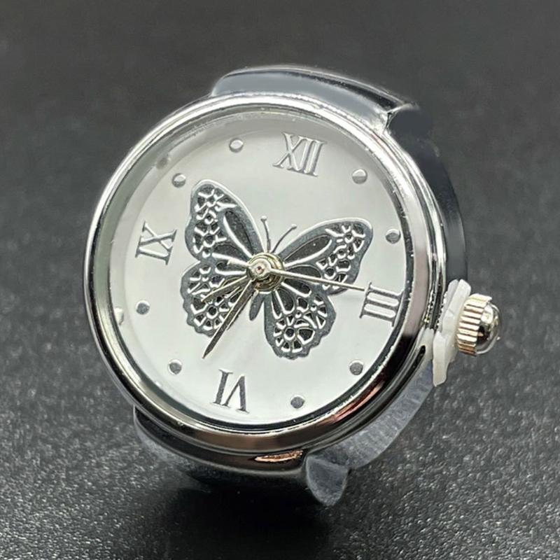 Montre Anneau pour Femmes et Hommes Montre Analogique à Quartz Cadran à Chiffres Romains Bracelet