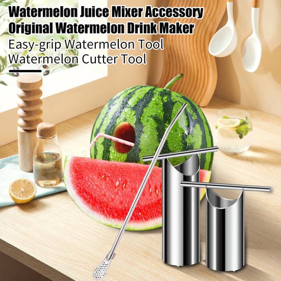 Watermelon Cutter Stainless Steel Efficient Juicing Tool with Anti-Slip Handle Round Shape Core Extractor for Easy Watermelon Juice Making