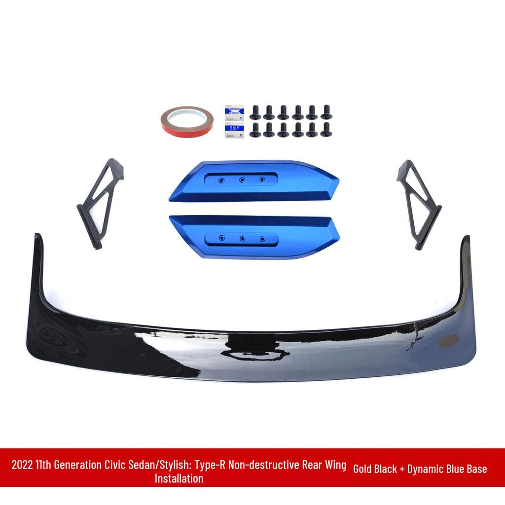 22-Eleventh Gen Civic Hatchback TR Rear Spoiler with Brackets – Non-destructive Top Spoiler Wind Deflector