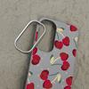 Cute Cherry Pattern TPU Leather Texture Slim Magnetic Case For Samsung S25 Ultra S24 FE S23 S22 S21 Wireless Charge Matte Shockproof Soft Phone Cover