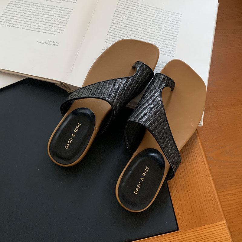 Mode Neu Sommer Strand Pantoletten Damen Ballerinas Hausschuhe Schuhe Damen Flip-Flops Mode Eckige Zehen Damen Ballerinas Hausschuhe Sandalen