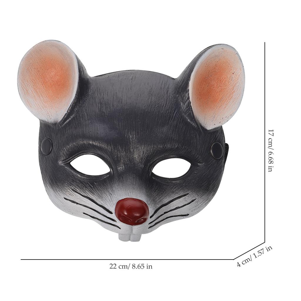 1Pcs Carnival Mouse Mask Creative 3D Party Face Cover Halloween Masquerade Cosplay Dance Supplies Light Grey Carnival Mask