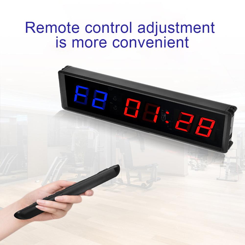 Portable Gym Timer LED Workout Clock Remote Control Count Down/Up Clock Multifunctional Wall Clock for Gym and Outdoor Sport