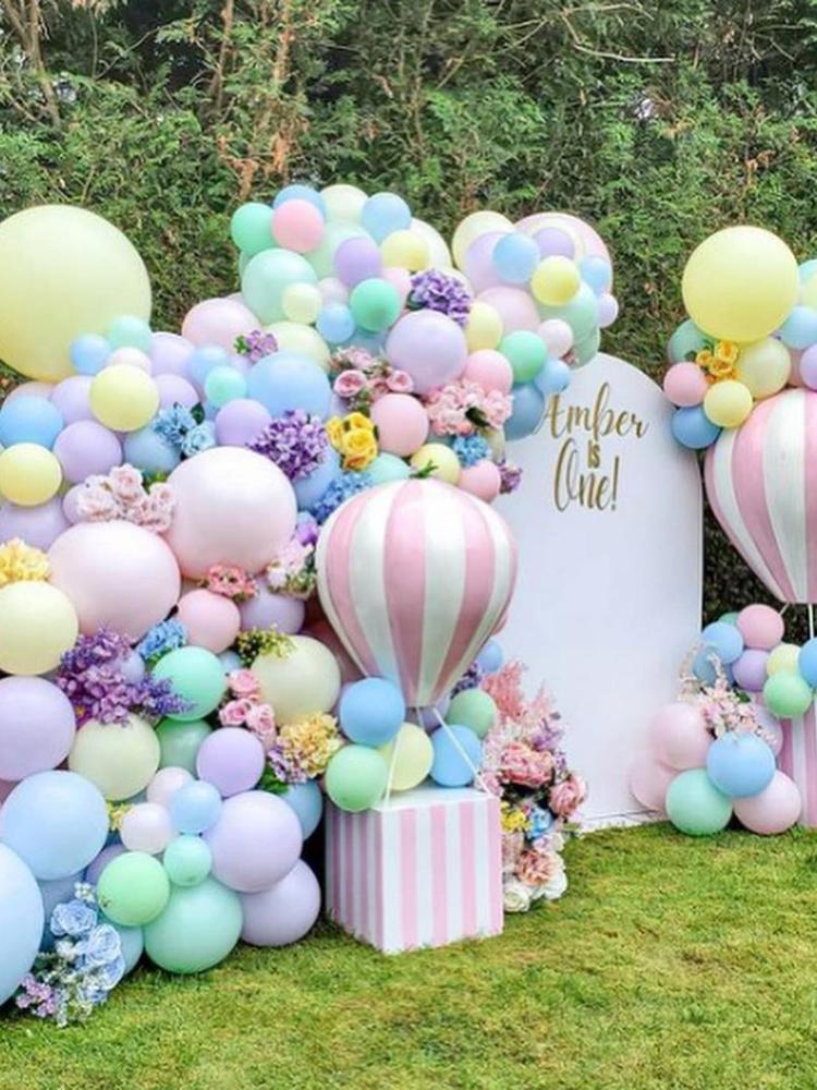 Macarons rainbow Color Birthday Latex Balloon Chain Set rainbow Balloon Arch Party Decoration Balloon Arch Set