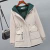 Jacket Women's New Versatile Casual Short Loose Hooded Trench Coat Women's Autumn and Winter Clothing