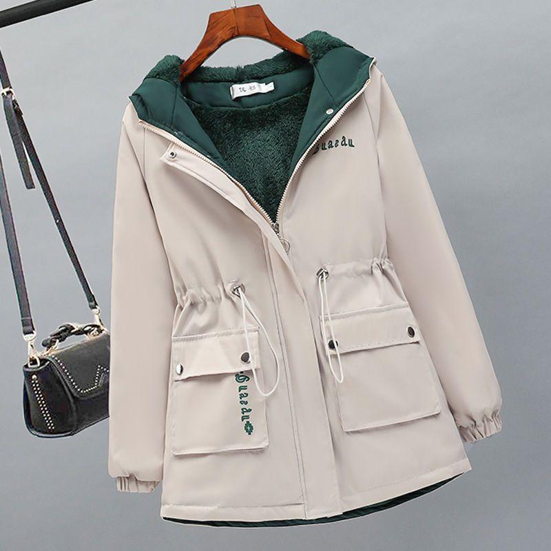 Jacket Women's New Versatile Casual Short Loose Hooded Trench Coat Women's Autumn and Winter Clothing
