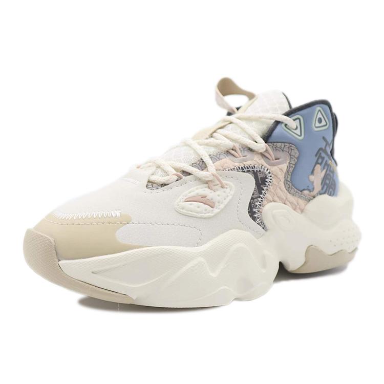 Anta Wei Feng Slip Resistant Cushioning Abrasion Resistant Low top Skateboard Shoes Women's White Blue 122148080S-2