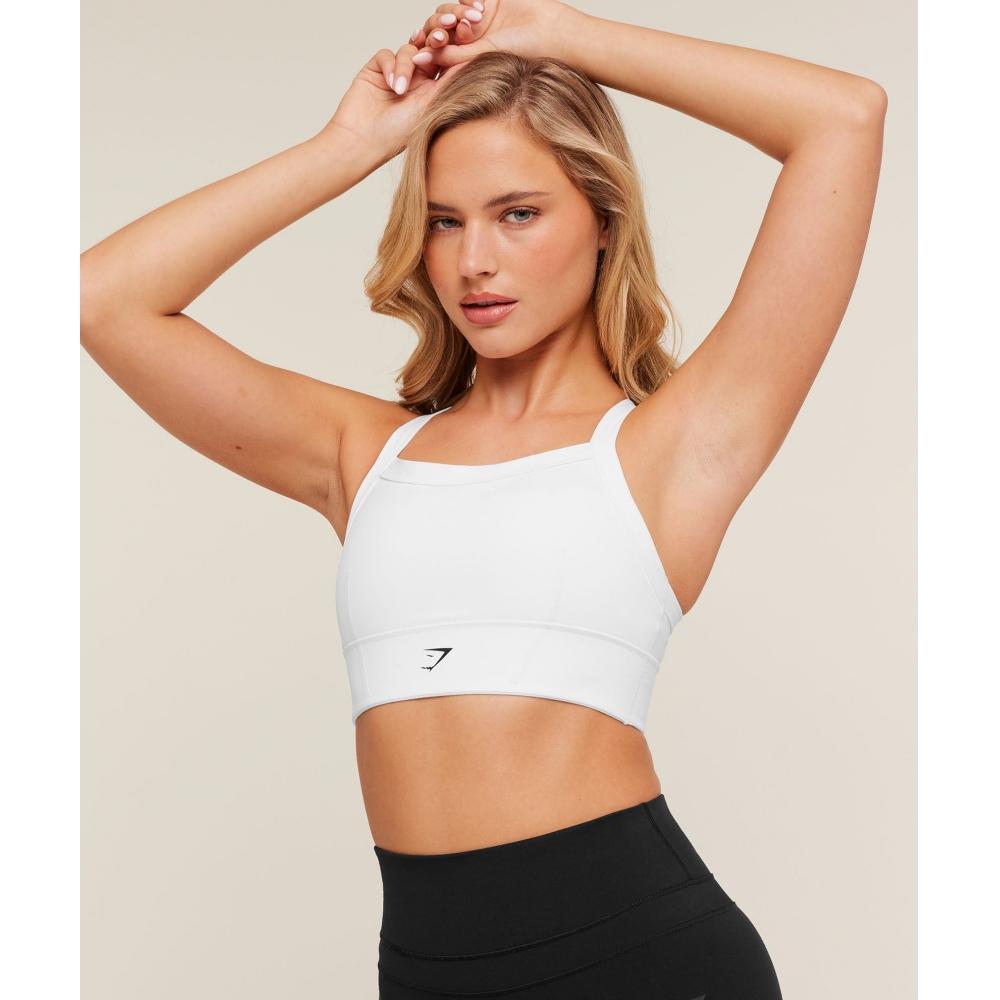 Gymshark Compression Sports Bra Gs White B4b6h Wb57