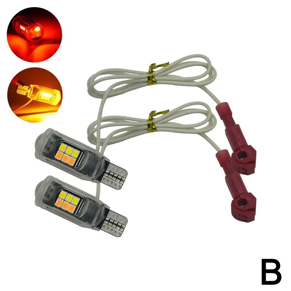 2PCS Motorcycle T15 Turn Signal 12V Dual Color High Brightness ABS Width Indicator 2835 16smd W5W Tail Bulb For Driving T4Q4