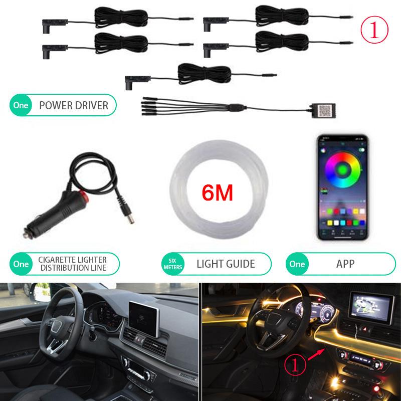 BLALION 1 In 13 Car EL Neon Strip Light Car Ambient Light Sound Control RGB LED Decorative Light Auto Interior Atmosphere