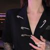 Elegant Sweater Cardigan with High-End Brooch Pin Accessory