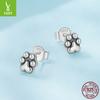 S925 Sterling Silver Cat Paw Print Stud Earrings Simple And Cute Pet Paw Mini Stud Earrings