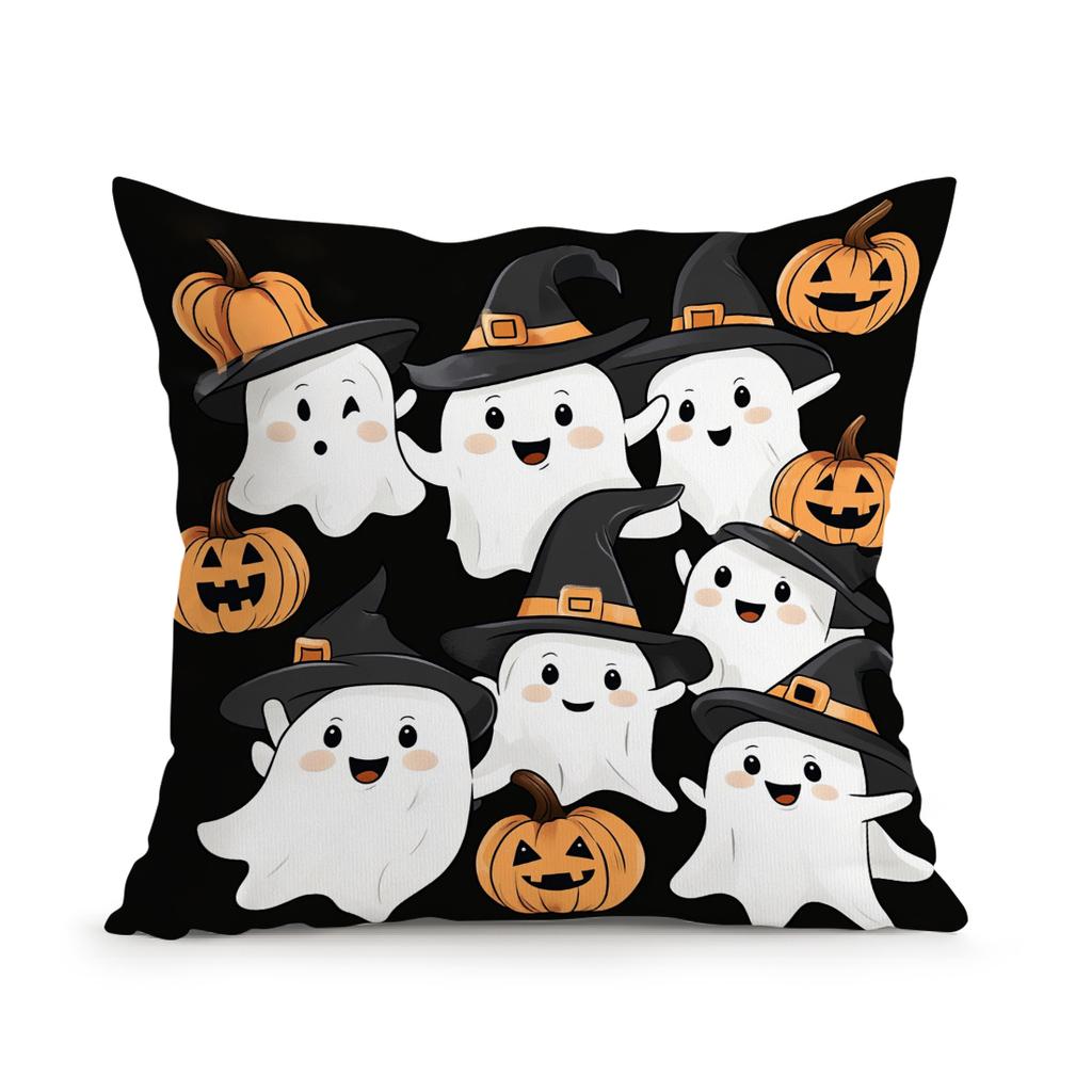 Halloween Cute Ghost Pillowcase Printed Polyester 45X45Cm Throw Pillowcover Decorative Sofa Cushion Pillowslip Home Decor