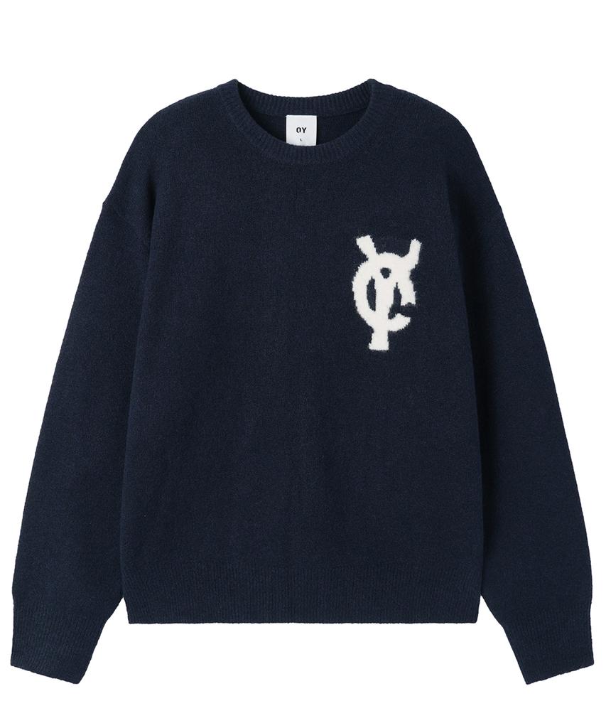OHY Wavy Logo Knit - Navy