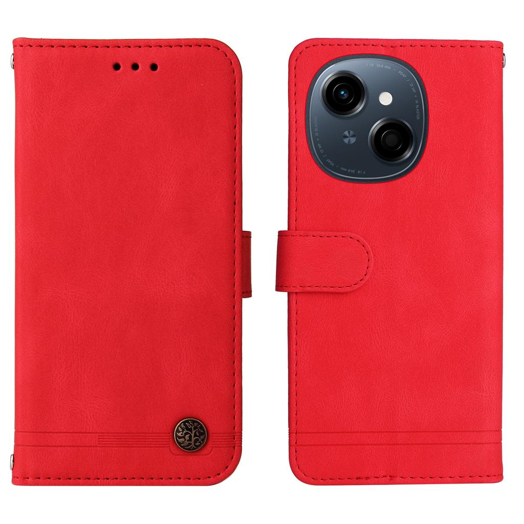 For TECNO Spark Go 2025/Spark Go 1/Pop 9 4G Leather Wallet Cases Skin Touch Phone Cover Stand with Strap