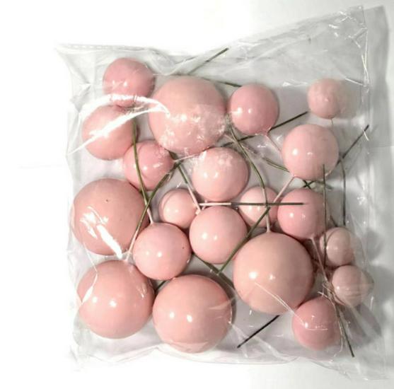 20-Piece Mixed Pack: Gold, Silver, Foam & Iridescent Christmas Cake Decoration Balls