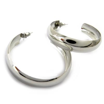 [L7957] - Silver 'Choréographie' Hoop Earrings Ø 50 Mm