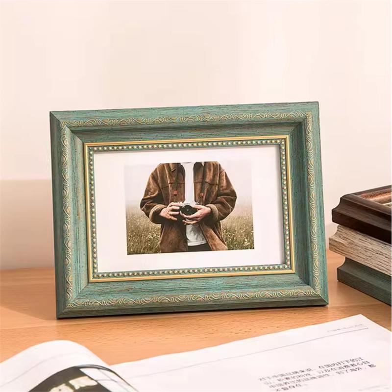 Retro Style Resin Home TV Cabinet Photo Frame Office Desktop Personal Photo Decoration Photo Frame Family Portrait Photo Frame