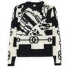 Hermes [Domestic Regular] 2E2613D2 Cliquetis 100% Cashmere Knit Sweater / Tops 34 Black X whiteUsed