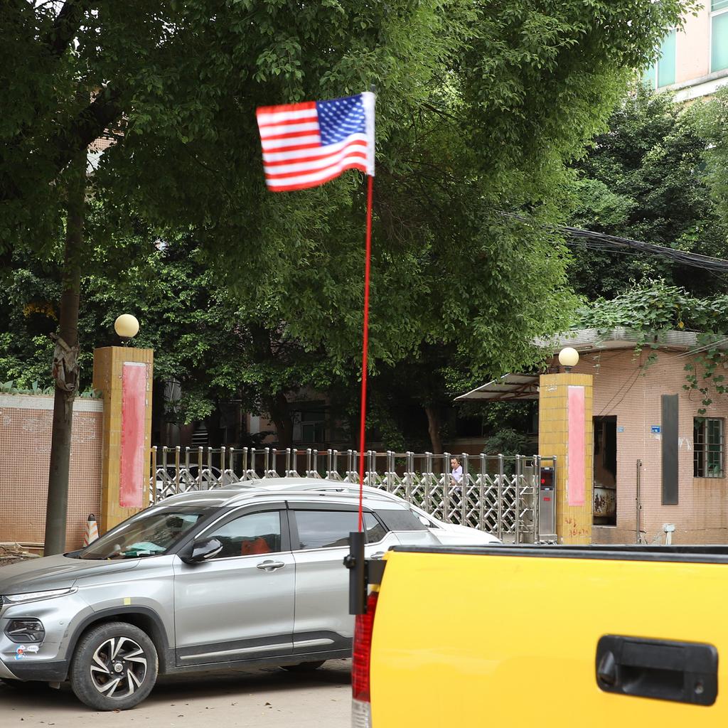 For Toyota Tundra 2007-2013 Carbon Steel Black Car Tailgate Antenna Flag Pole Holder Bracket Car