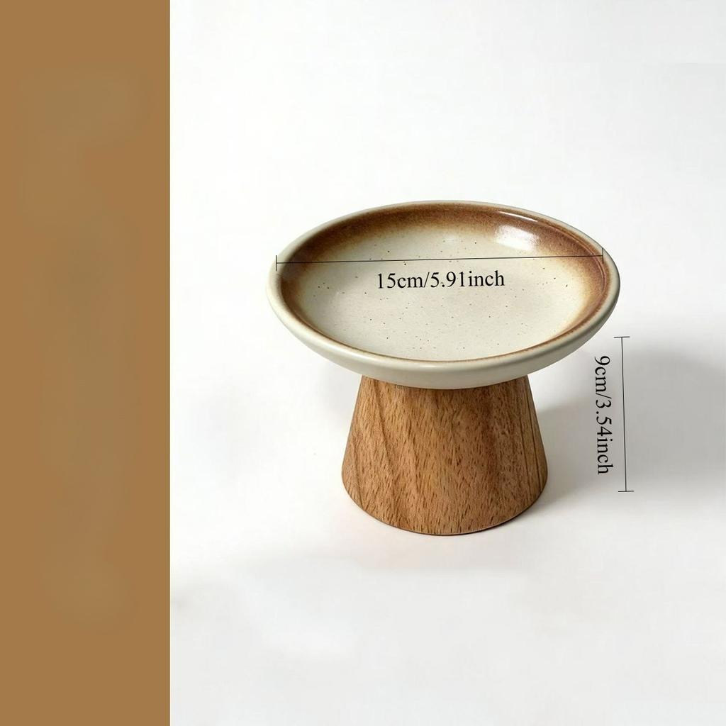 Elevated Neck Support Ceramic Cat Bowl Large Caliber Food Bowl for Cats Dogs Water Containers