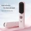 Rechargeable Wireless Hair Straightening Comb: Ion-Infused, No Damage, Dual-Use for Straight & Curly Styles, Portable & Dorm-Friendly