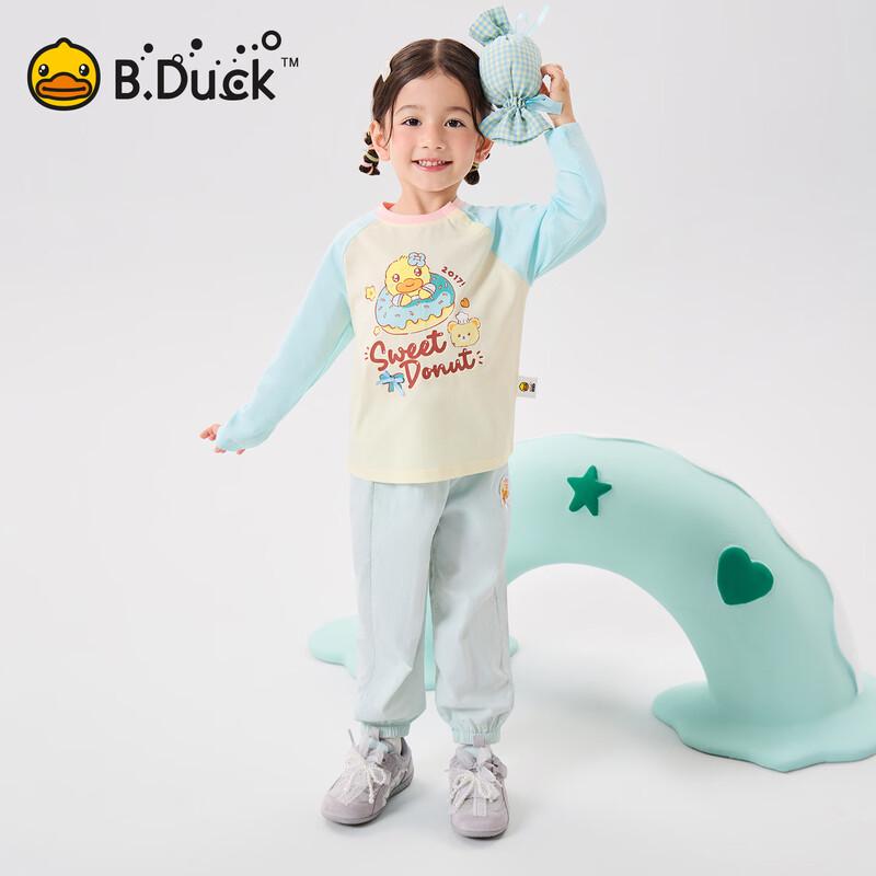 B.Duck Girls' Long-Sleeve Pure Cotton T-Shirt
