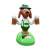 Solar Powered Wobbling Dog Car Ornament Cute Beer Pet Swing Figure for Dashboard Eco-Friendly Vibrating Toy