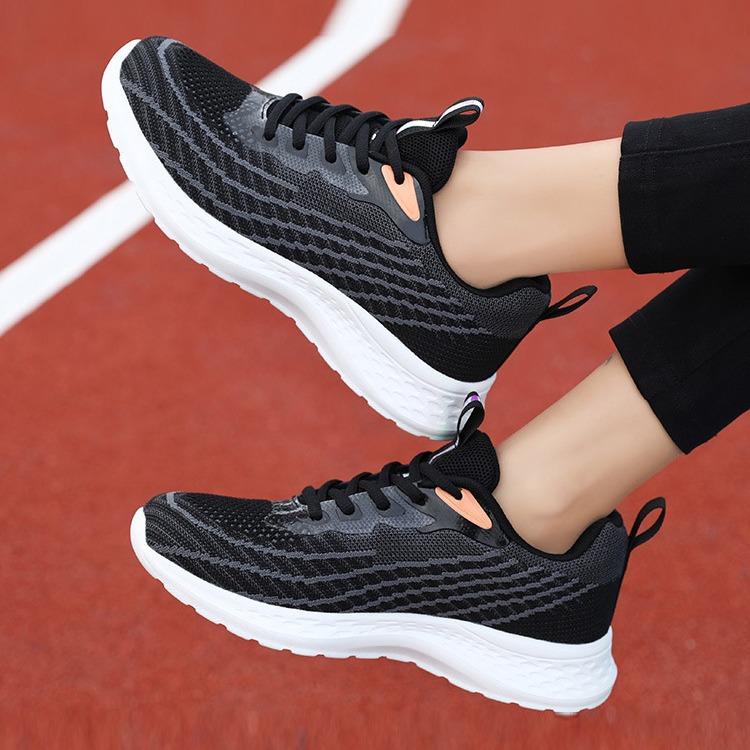 New mesh breathable brand non-slip sports casual shoes round head lace-up college ultra-light soft-soled running shoes