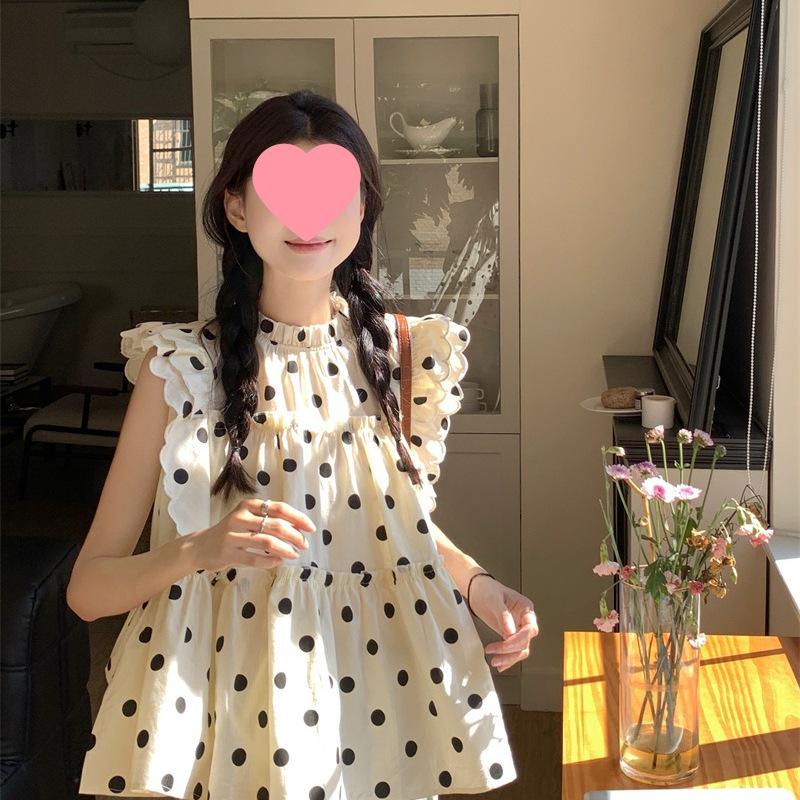 Women's Polka Dot Flutter Sleeve Summer Shirt - 2026 New Loose Chic Design