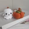Crochet Ghost Car Pendants Creative Knitted Pumpkin Rearview Mirror  Pendant Halloween Decor