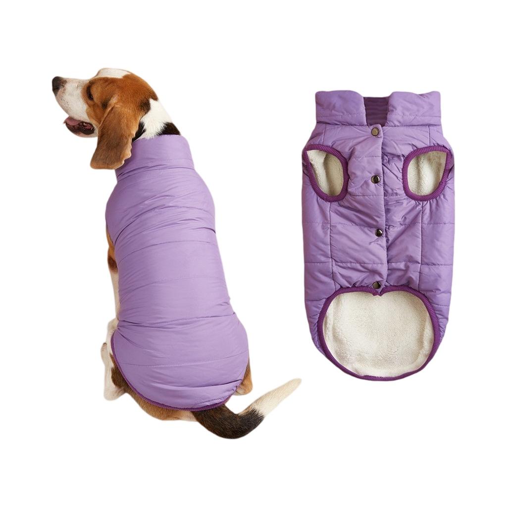 Button Winter Dog Vest With Integrated Keep Warm Fleece Back Zipper For Small Medium Dog