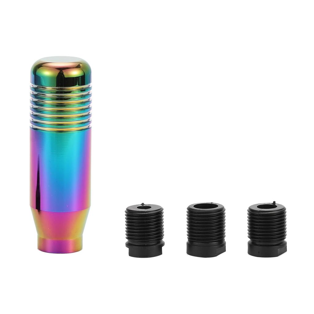 A ABSOPRO Universal Shift Knob Multicolor Aluminum Alloy with 3 Adapters for Automobiles 8.5cm