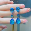 Moissanite Drop Earrings for Women Fashionable Colorful Gemstone Dangle Earrings Multi Color Series Jewelry