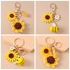 Handbag Decor Crochet Sunflower Pendant Bag Charm Knitted Keychain DIY Gifts