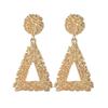 European & American Style Geometric Metal Hollow Triangle Earrings for Women