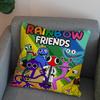 RRainbow FFriends Kissenbezug Für Auto Sofa Dekoratives Zuhause Zweiseitiger Druck Plüsch Quadratisch Wurfkissen Kissenbezug