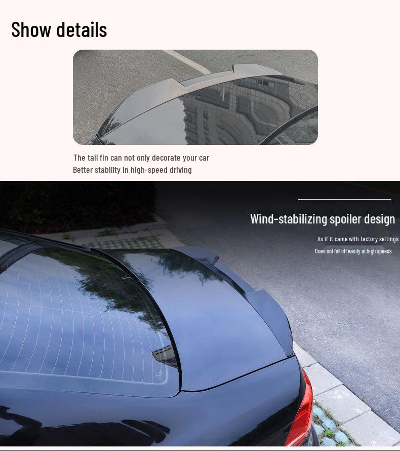 Compatible Volkswagen Magotan B7 Rear Spoiler, Blade Style (2012-2016), No-Drill Easy Install.