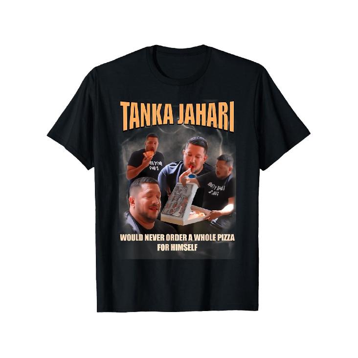 Graphic Clothing O-Neck Short Sleeve Funny Tanka Jaharis Pizza T-Shirt | Would Never Order Whole Pizza For Himself Tv Show Quote Black Tee With S