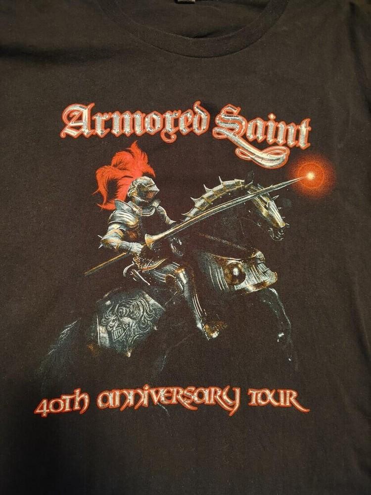 

Футболка с символикой тура Armored Saint 2022 Унисекс Хлопковая футболка Все размеры BO1317 Унисекс Футболка M