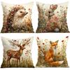4pcs Floral Animal Color Pattern Cushions Pillowcase Polyester Cushion Cover Throw Pillow Pillowcover Home Car Sofa Decor