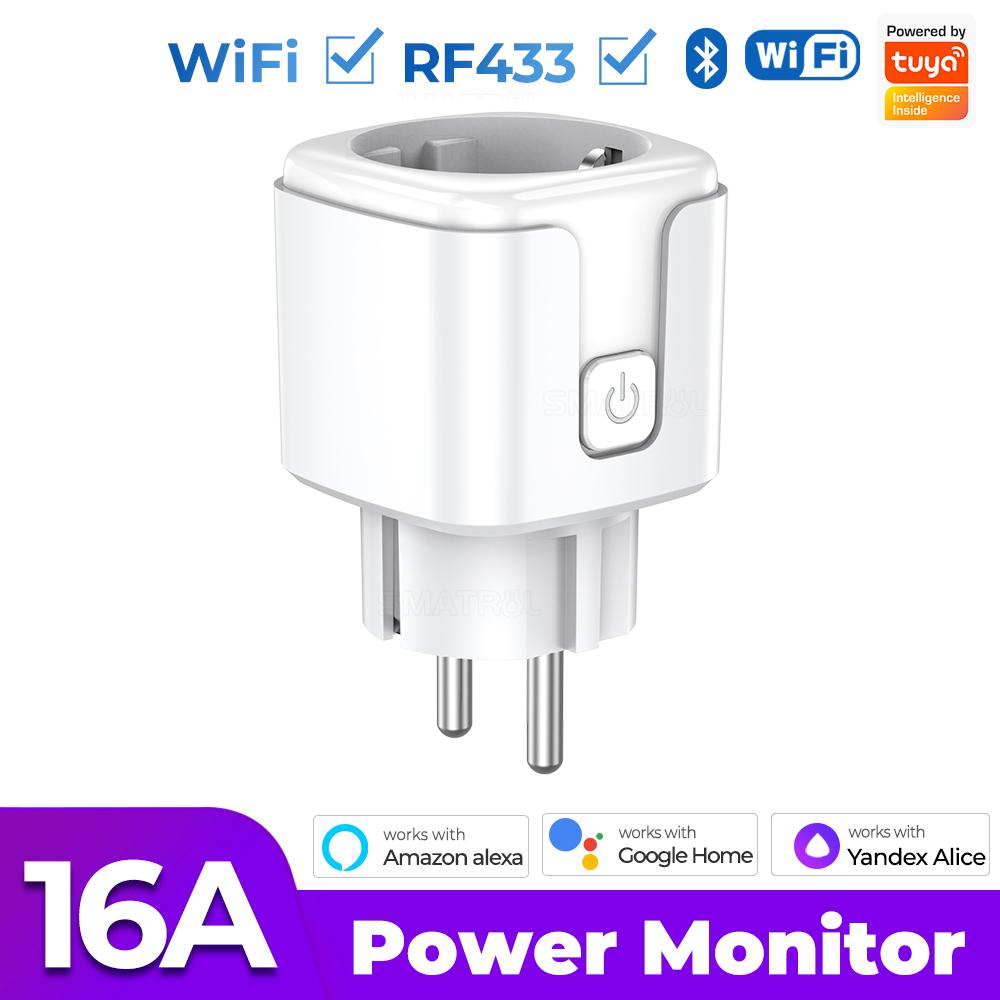 20a/16a Tuya Wifi Eu Smart Plug Outlet 220v Power Monitor Wireless Socket Remote Timer Electrical Control For Google Home Alexa