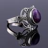 Nasiya Bohemia Style 8x10MM Oval Purple Charoite Rings For Women CopperColor Ring Fine Jewelry For Anniversary Party Gift