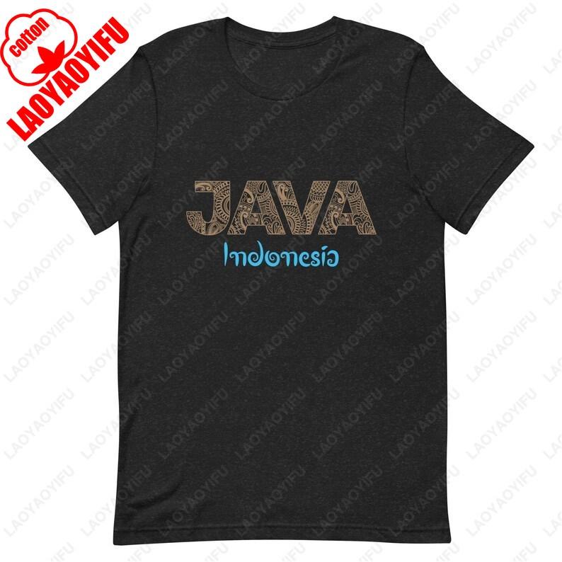 Indonesian Batik TShirt Java Gift Souvenir Jakarta Travel Shirt Summer Casual Fashion Unisex Streetwear Comfort Soft Cotton Tee